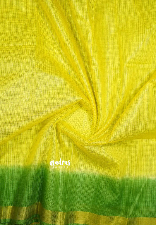 Lime Yellow - Shalini Premium kota silk gradient colors with small border