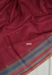 Muted Wine Maroon - Shalini Premium Kota Silk Saree with Multi Checks Pallu and Blouse  - Best for Office Wear | Casual Wear