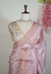 Mauve Onion Pink - Shalini Premium Kota Silk Saree with Tiny Border  - Best for Small Functions | Casual Wear