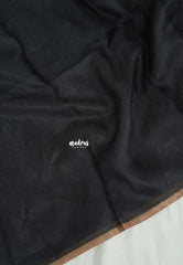 Jet Black - Shalini Premium Kota Silk Saree Plain with Floral Printed Blouse - Best for Office Wear | Casual Wear