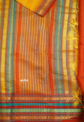 Shalini Plain kota semi silk saree with multicolor border Fresh yellow