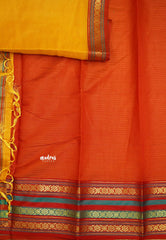 Shalini Plain kota semi silk saree with multicolor border Fresh yellow