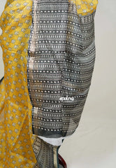 Mustard Yellow - Shalini Premium Kota Silk with Flower Prints - Best for Office Wear | Casual Wear