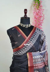 Ebony Black - Shalini Premium Kota Silk with Big Border - Best for Small Functions