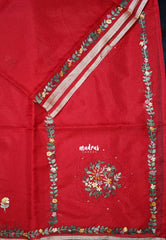 Spicy Red - Premium Kota Silk with Hand Stitched Embroidery - Best for Office Wear | Hightea Party