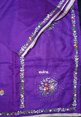 Rich Purple - Premium Kota Silk with Hand Stitched Embroidery - Best for Office Wear | Hightea Party