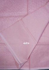 Pastel Pink - Shalini Plain Kota Silk Saree with Checks - Perfect for Office Wear | Casual Wear