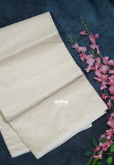 Ivory Beige - Shalini Plain Kota Silk Saree with Checks - Perfect for Office Wear | Casual Wear