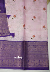 Shalini - Pichwai Printed kota semi silk saree with rich banarasi border - Mild Lavender