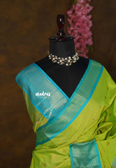 Pretty Parrot Green - Sico Gadwal semi silk - Best for Wedding Functions