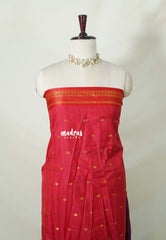 Dual Shade Magenta - Ready to Wear Stitched Sico Gadwal Semi Silk Saree with Contrast Pallu and Blouse - Best for Wedding Functions