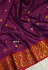 Dualshade Purple - Sico Gadwal semi silk Saree with Double Mayil Border - Best for Wedding Functions
