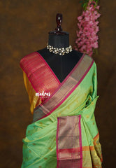 Pista Green - Sico Gadwal semi silk - Best for Wedding Functions