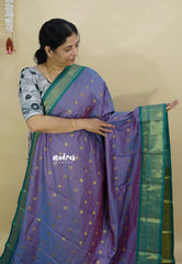 Dual shade Violet Blue - Sico Gadwal semi silk