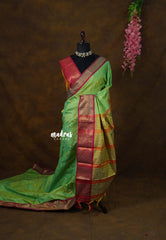 Pista Green - Sico Gadwal semi silk - Best for Wedding Functions
