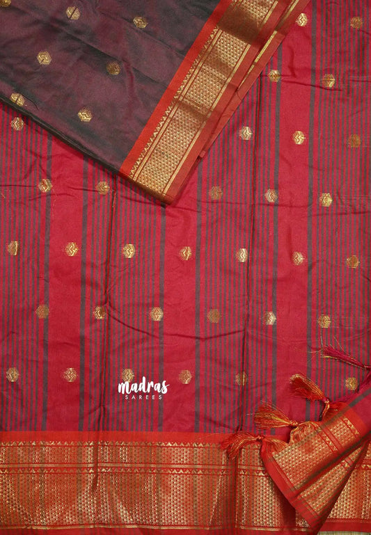 Dual shade Brown - Sico Gadwal semi silk