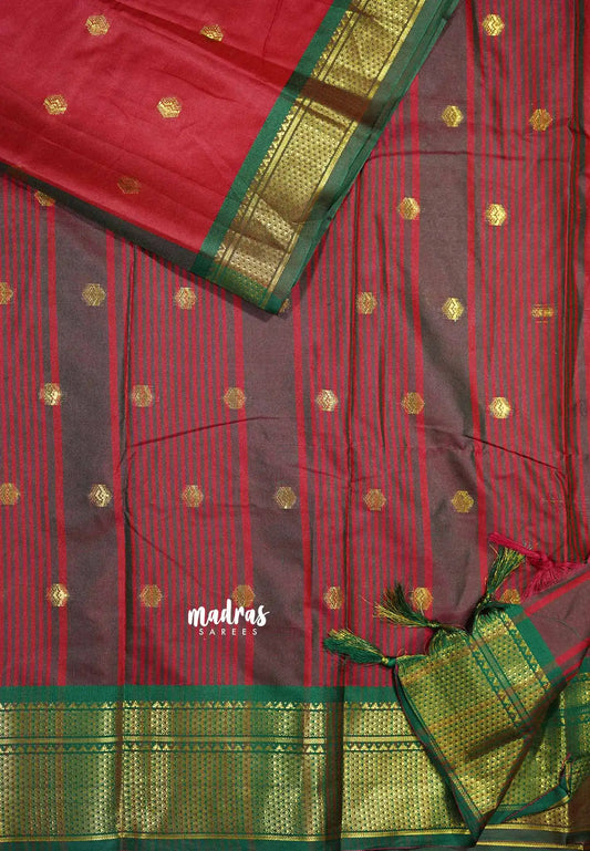 Dual shade Red - Sico Gadwal semi silk