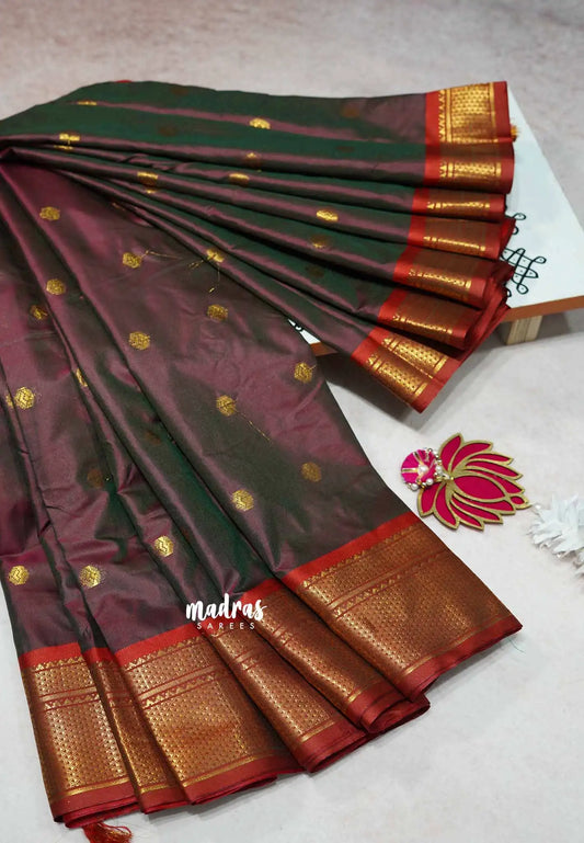 Dual shade Brown - Sico Gadwal semi silk
