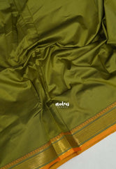 Olive Mehndi Green - Sico Gadwal Semi Silk Saree with Gadwal Border - Best for Wedding Functions