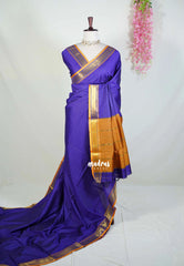 Violet Glow - Sico Gadwal Semi Silk Saree with Gadwal Border - Best for Wedding Functions