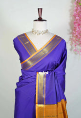 Violet Glow - Sico Gadwal Semi Silk Saree with Gadwal Border - Best for Wedding Functions