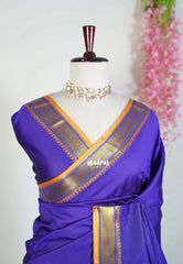 Violet Glow - Sico Gadwal Semi Silk Saree with Gadwal Border - Best for Wedding Functions
