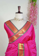 Candy Pink - Sico Gadwal Semi Silk Saree with Gadwal Border - Best for Wedding Functions