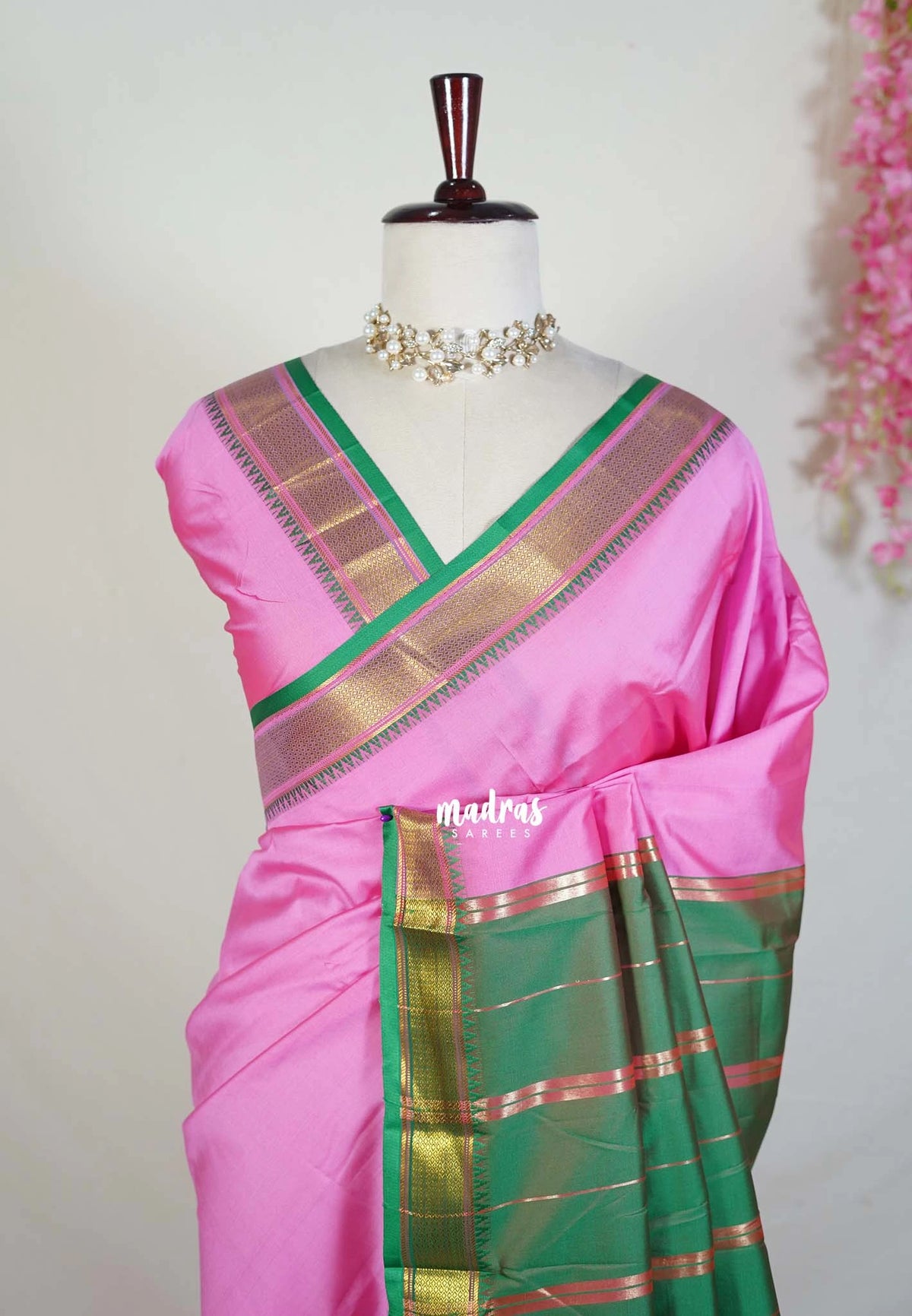 Rose Pink - Sico Gadwal Semi Silk Saree with Gadwal Border - Best for Wedding Functions