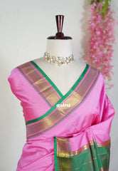 Rose Pink - Sico Gadwal Semi Silk Saree with Gadwal Border - Best for Wedding Functions