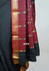 Ebony Black - Sico Gadwal Semi Silk Saree with Gadwal Border - Best for Wedding Functions