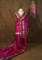 Beet Pink - Sico Gadwal Semi Silk Muthukattam with Traditonal Border - Best for Wedding Functions