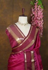 Beet Pink - Sico Gadwal Semi Silk Muthukattam with Traditonal Border - Best for Wedding Functions