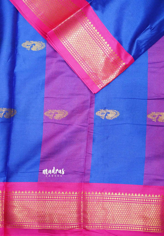 Sico Gadwal Royal blue with pink