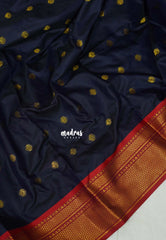Midnight Blue - Sico Gadwal Semi Silk with Zari Border - Best for Wedding Functions