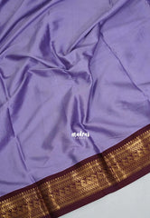 Lavender Purple - Sico Gadwal Semi Silk Bird Border - Best for Small Functions