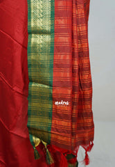 Spicy Red - Sico Gadwal Semi Silk Bird Border - Best for Small Functions