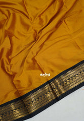Turmeric Yellow - Sico Gadwal Semi Silk Bird Border - Best for Small Functions