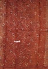 Ivory Cream - Silk Linen Floral Prints with Tiny Border