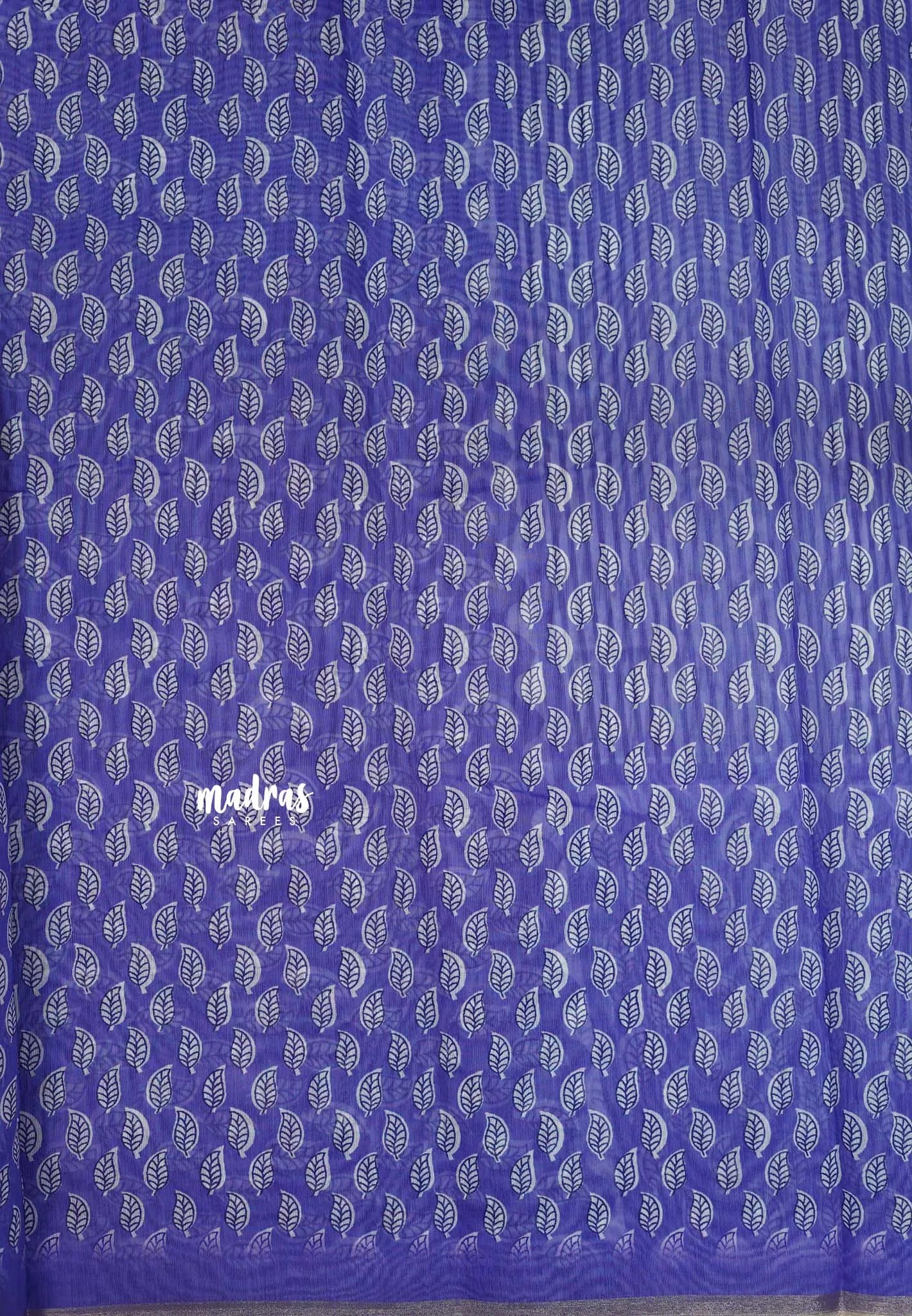 Lavender Purple - Silk Linen saree with Stripes in Body
