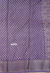 Lavender Purple - Silky Georgette with Ikkat Prints and Zari Border