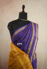 Sinamika Chinnala pattu traditional rettapet border - Purple