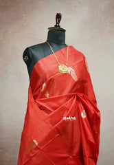 Chilli red - Sinamika Chinnala pattu saree - Mookuthi amman Inspired (NO BLOUSE)