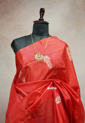 Chilli red - Sinamika Chinnala pattu saree - Mookuthi amman Inspired (NO BLOUSE)