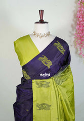 Midnight Purple - Sinamika Vegan Silk Chinnala Pattu Thread Weaving Border - Perfect for Festive Wear