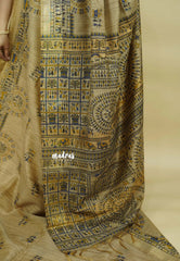 Sandstone Glow - Sithara - Semi Tussar saree grooves with madhupani pallu - Best for office