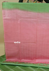 Green - Sithara - Semi Tussar thread weaving body with contrast pallu and blouse