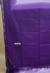 Pastel Purple- Sithara - Semi tussar with gradient border and silver thread weaving body