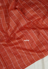 Terracotta  - Sithara - Semi Tussar Saree Kota Weaving Fusion Saree - Best for Office Wear | Casual Wear