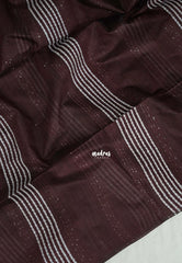 Coffee Podi Brown - Sithara - Semi Tussar Saree Thread Weaving with Sequence Work - Best for Office Wear | Casual Wear