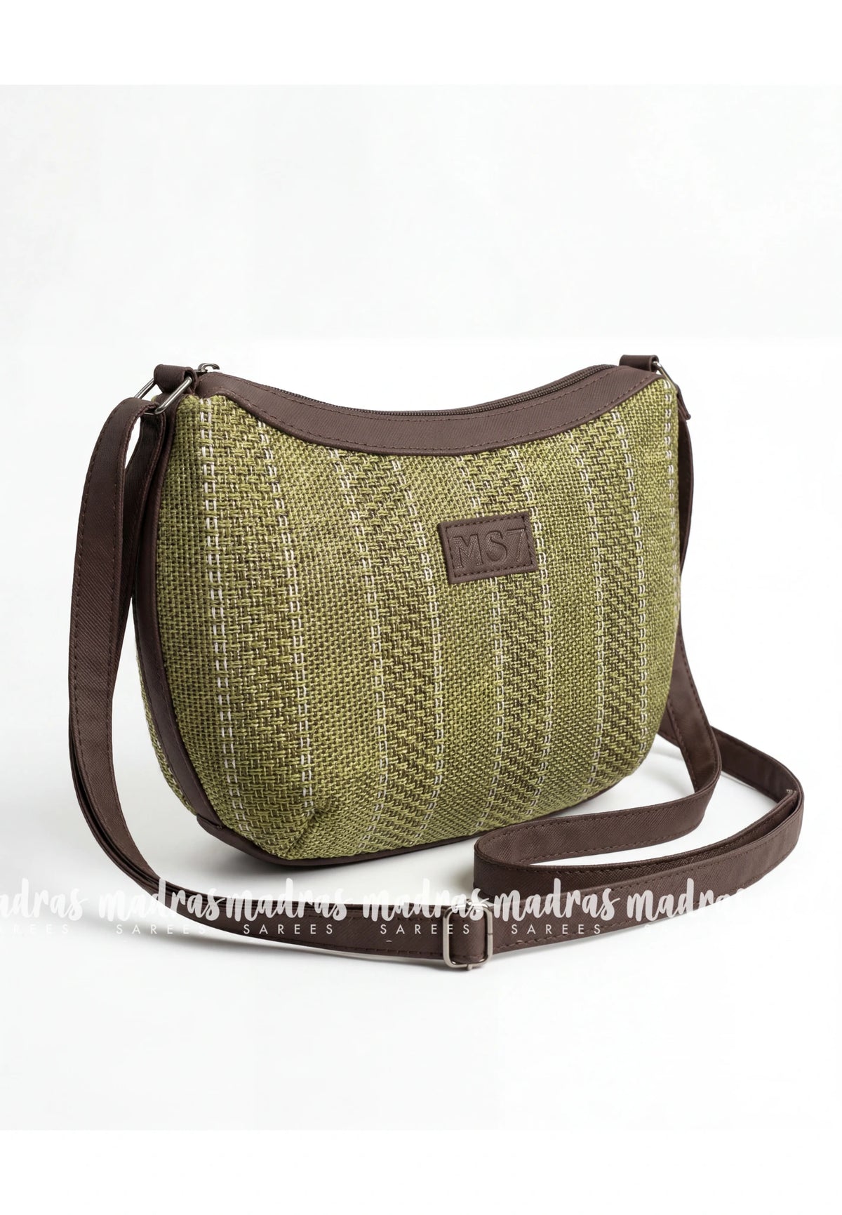 Olive Green - MS7 - Most Viral Moon Shape Sling / Jute Shoulder Bag - Best for Office / College / Outtings